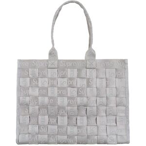 Supreme Silver Woven Tote